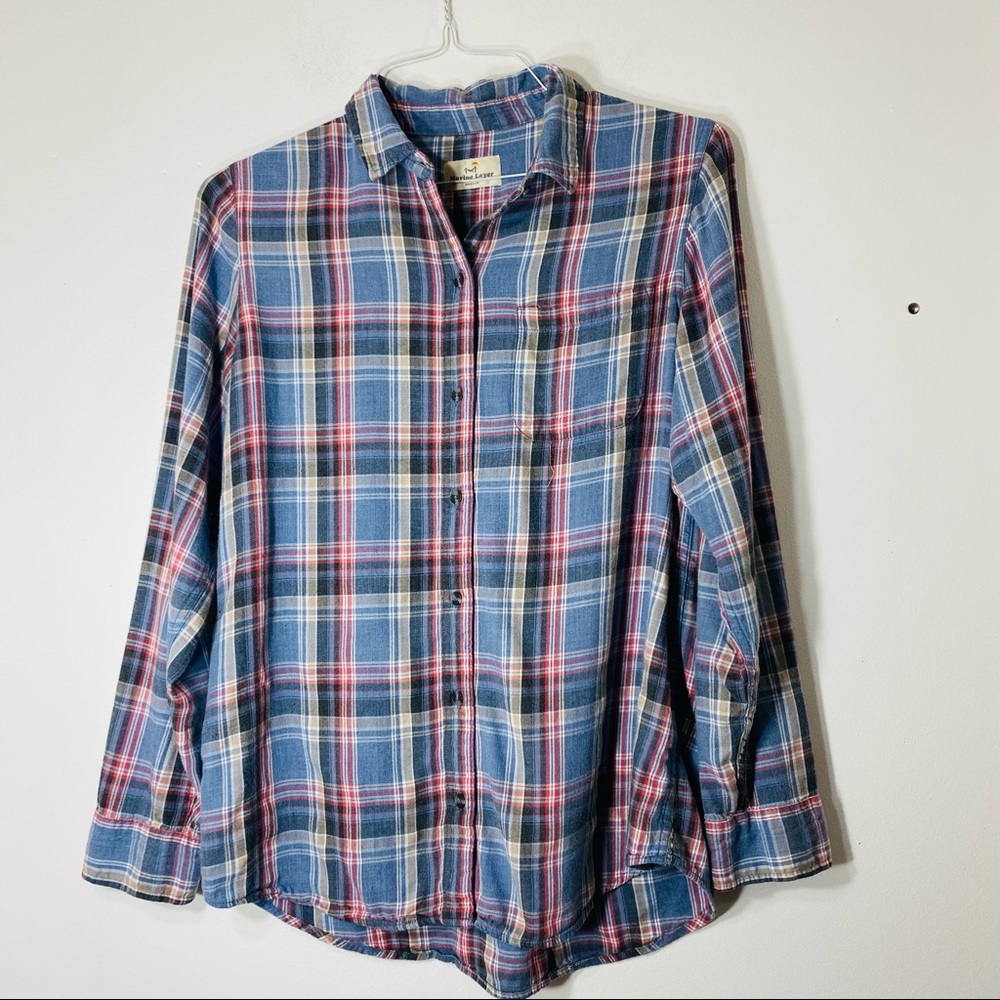 Marine Layer Medium Top Button Down Plaid